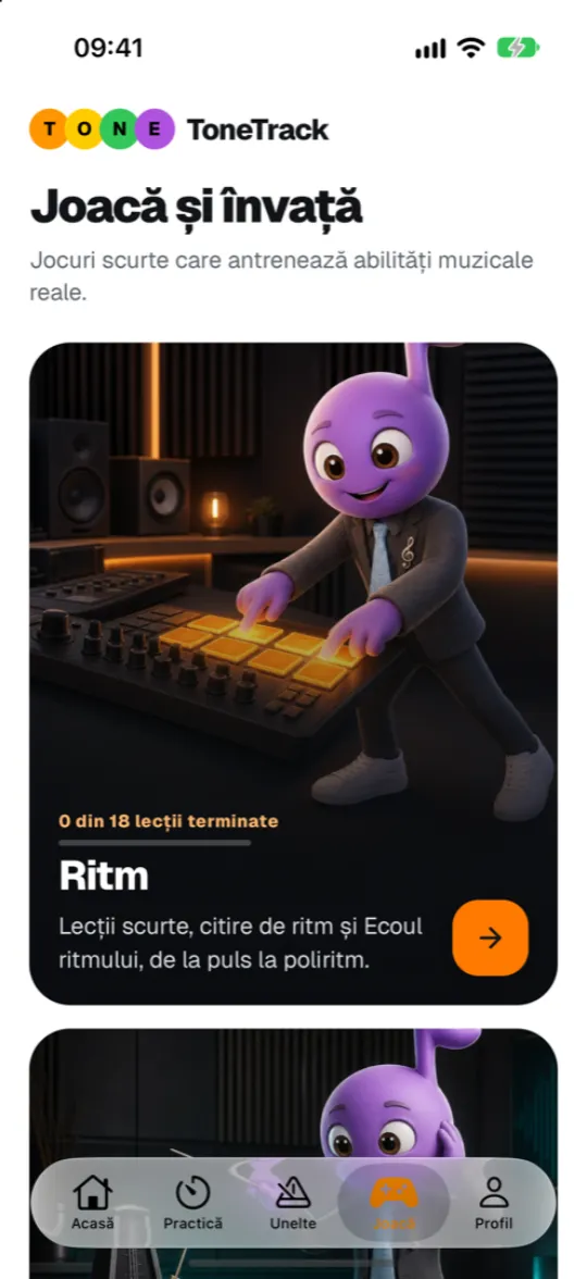 Jocurile de ritm și auz din ToneTrack Studio