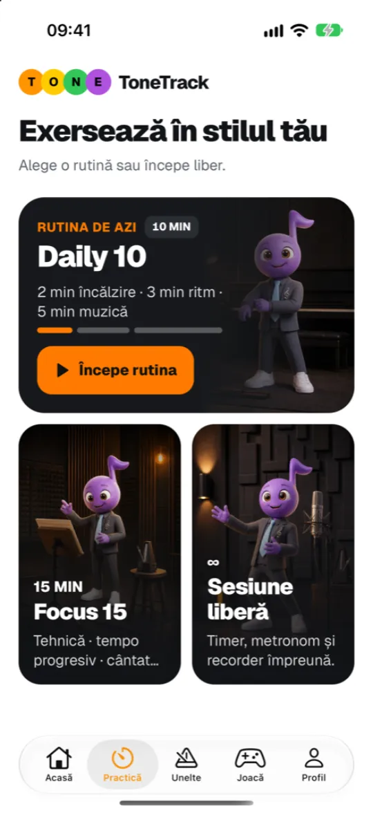 Rutinele Daily 10 și Focus 15 din ToneTrack Studio